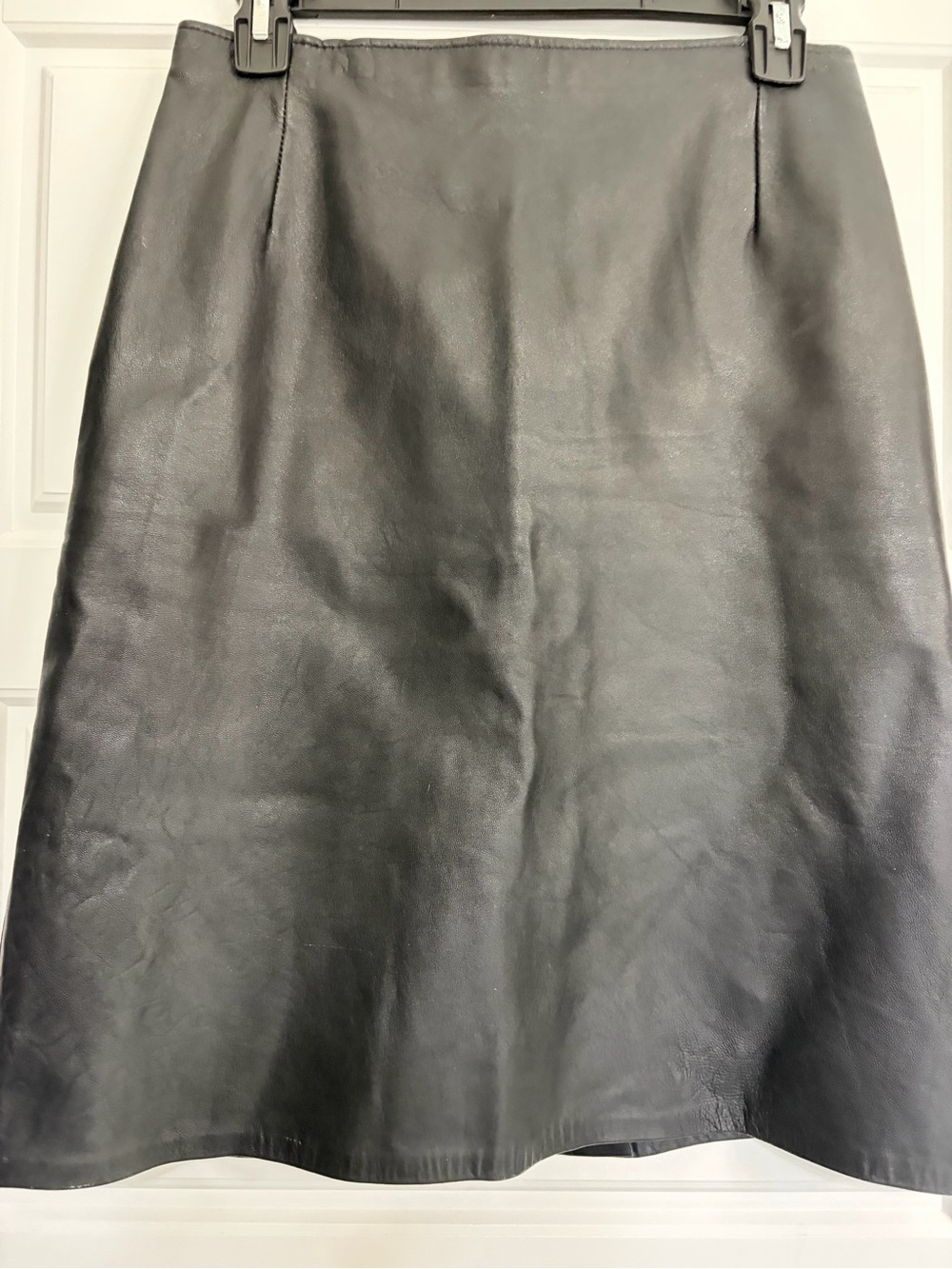 90s Vintage Black Leather Firenze Santa Barbara Skirt size 10 pencil skirt